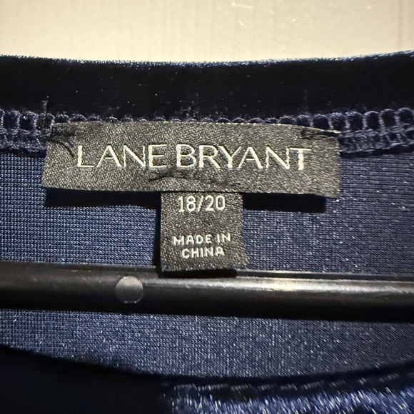Lane Bryant Blue Velvet Top 18/20 Holiday Christmas Velour Blouse - Picture 3 of 4